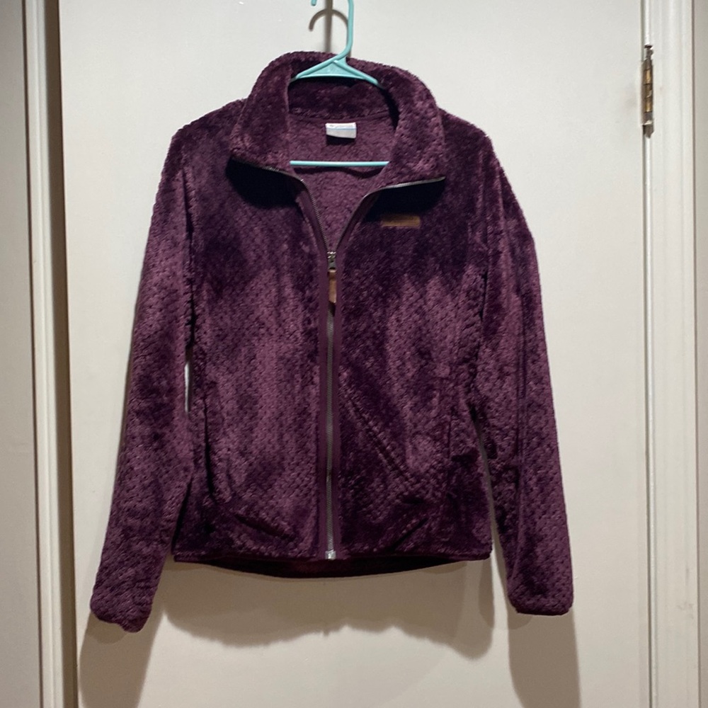 Fluffy purple zip up jacket